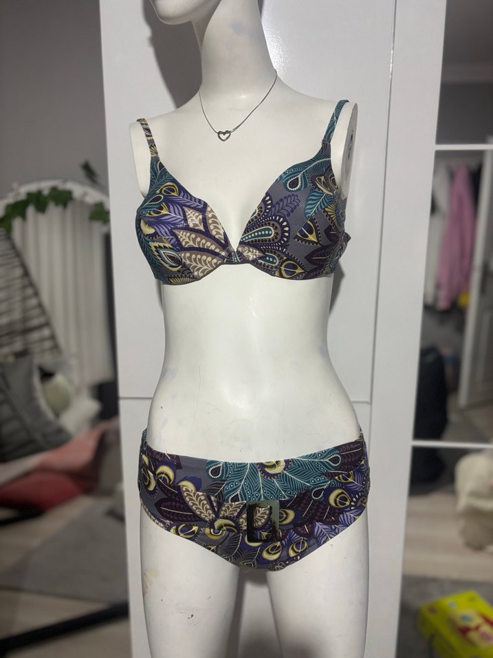 Bohem Desenli İpli Bikini - Görsel 2