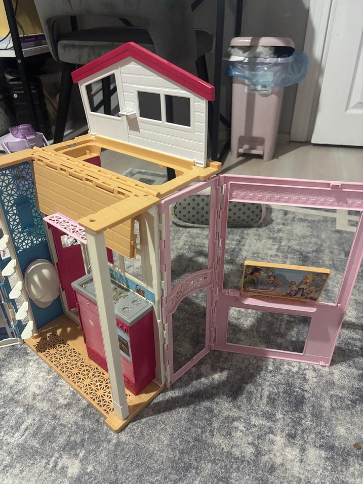 Pembe barbie portatif ev - Görsel 2