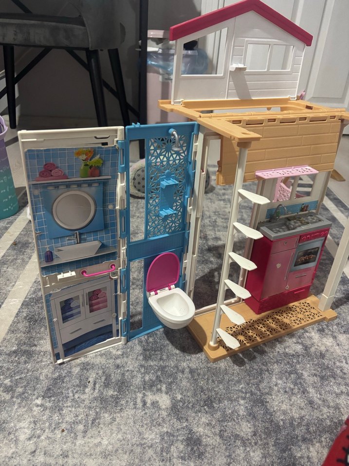 Pembe barbie portatif ev - Görsel 4