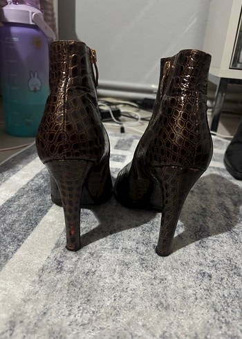 Parlak Timsah Desenli Sivri Burun Topuklu - Görsel 6