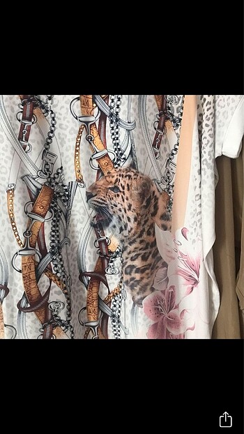 On Fashion Leopar desenli taslı şık bluz