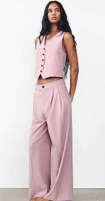 Zara Zara çift pilili pantolon