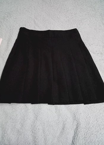 Siyah Pilili Midi Mini Etek