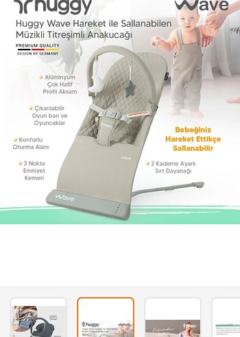 Huggy Wave Sallanabilir Müzikli Bebek Ana Kucağı