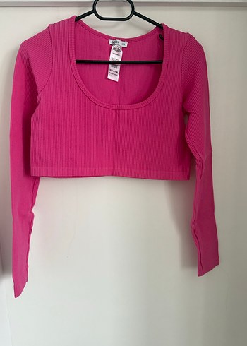 Kadın Bej Uzun Kollu Crop Top - Görsel 4