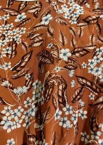 Bohem Rüzgârı Uzun Kahverengi Elbise - Görsel 2