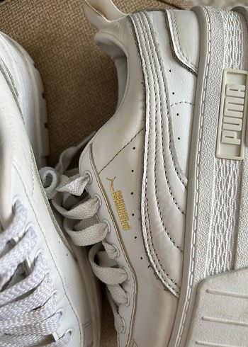 Beyaz Bağcıklı Kadın Sneaker Wedge Topuk - Görsel 2