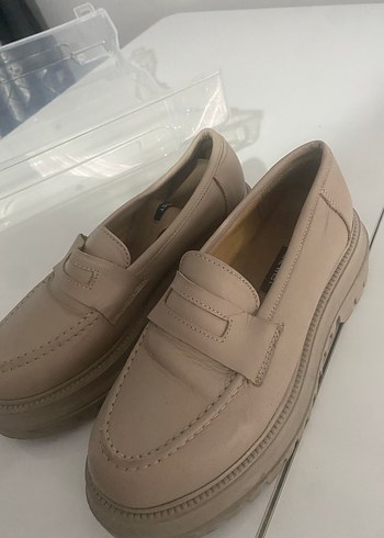 Bej Kadın Platform Topuklu Loafer - Görsel 2