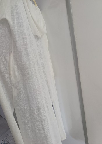 Bohem Tarz Uzun Beyaz Kadın hırka - Görsel 4