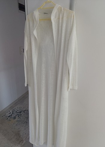 Bohem Tarz Uzun Beyaz Kadın hırka - Görsel 5