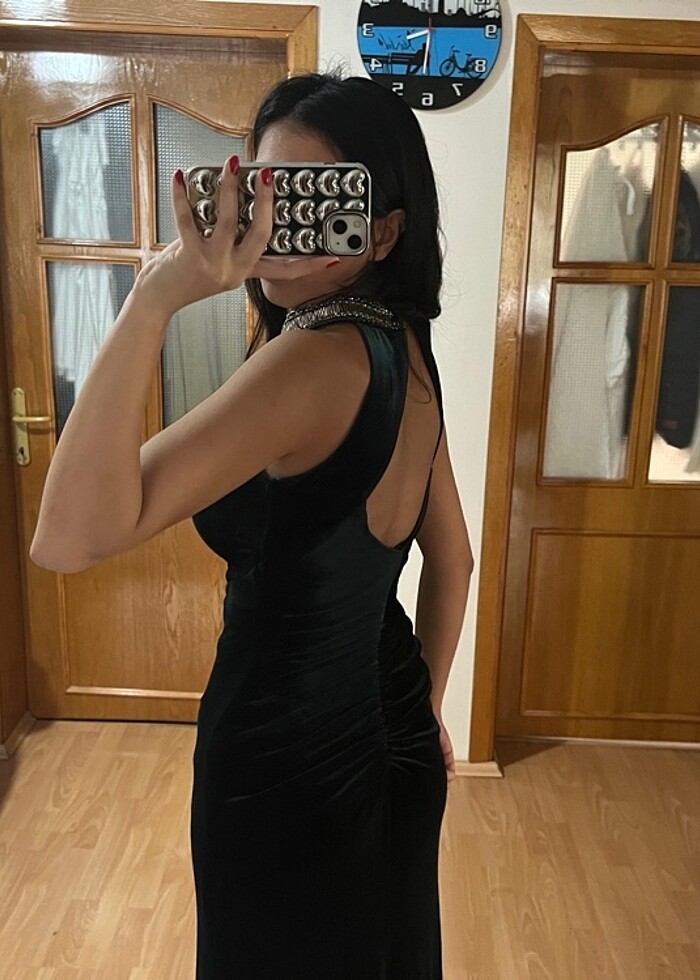 Kadife elbise - Görsel 4