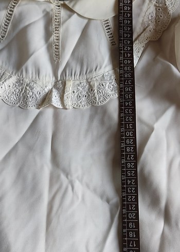 Dantel Detaylı Beyaz Kadın Gömlek - Görsel 4