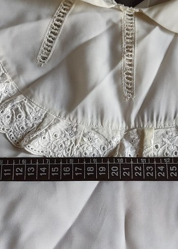 Dantel Detaylı Beyaz Kadın Gömlek - Görsel 5
