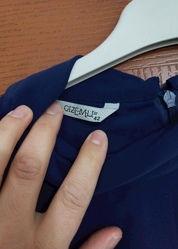 Uzun Kollu Mavi Salaş Tunik - Görsel 3