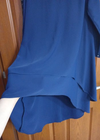 Uzun Kollu Mavi Salaş Tunik - Görsel 4