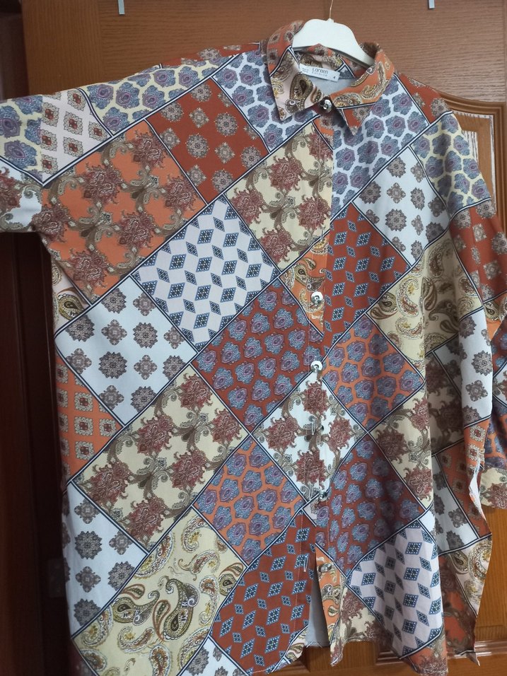 Bohem Çok Renkli Uzun Kollu Gömlek - Görsel 2