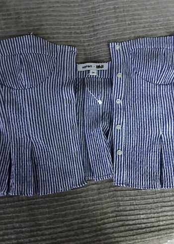 Mavi Çizgili Mini Korset - Görsel 2