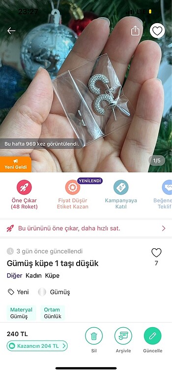 Diğer Gümüş şahmeran ve küpe