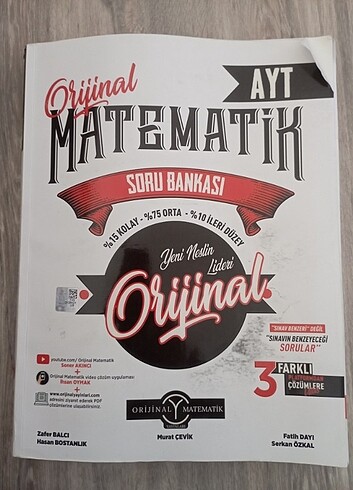 AYT ORJİNAL MATEMATİK TEST KİTABI 