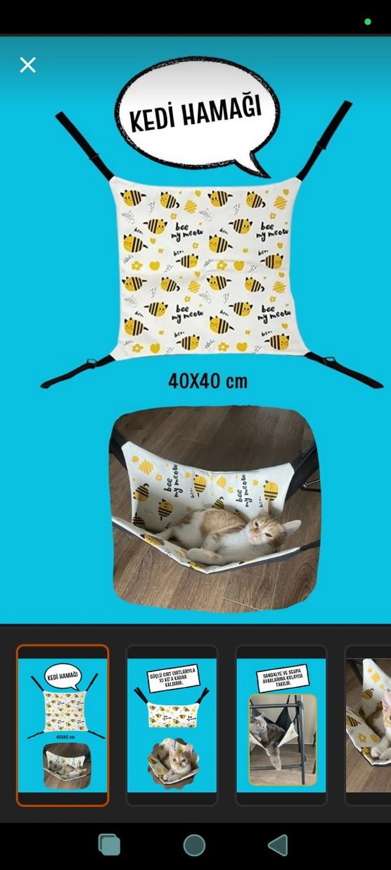 Kedi hamağı, kedi salıncağı, kedi minderi - Görsel 2