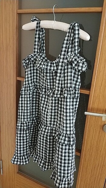 Askılı elbise ekoseli