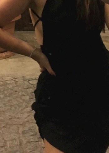xs Beden Siyah Drapeli Mini Elbise