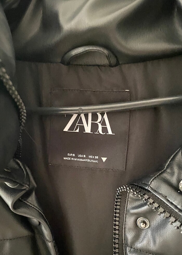 zara siyah deri şişme yelek - Görsel 2