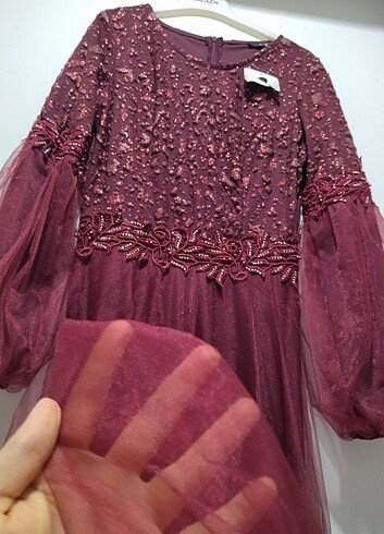 s Beden bordo Renk Elbise
