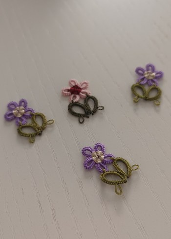 Pembe Dantel Çiçekli Örgü Saç Aksesuarı - Görsel 5