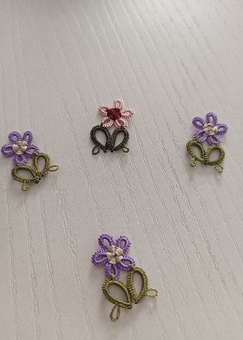 Pembe Dantel Çiçekli Örgü Saç Aksesuarı - Görsel 7