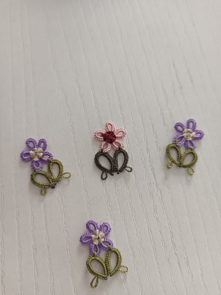 Pembe Dantel Çiçekli Örgü Saç Aksesuarı - Görsel 2