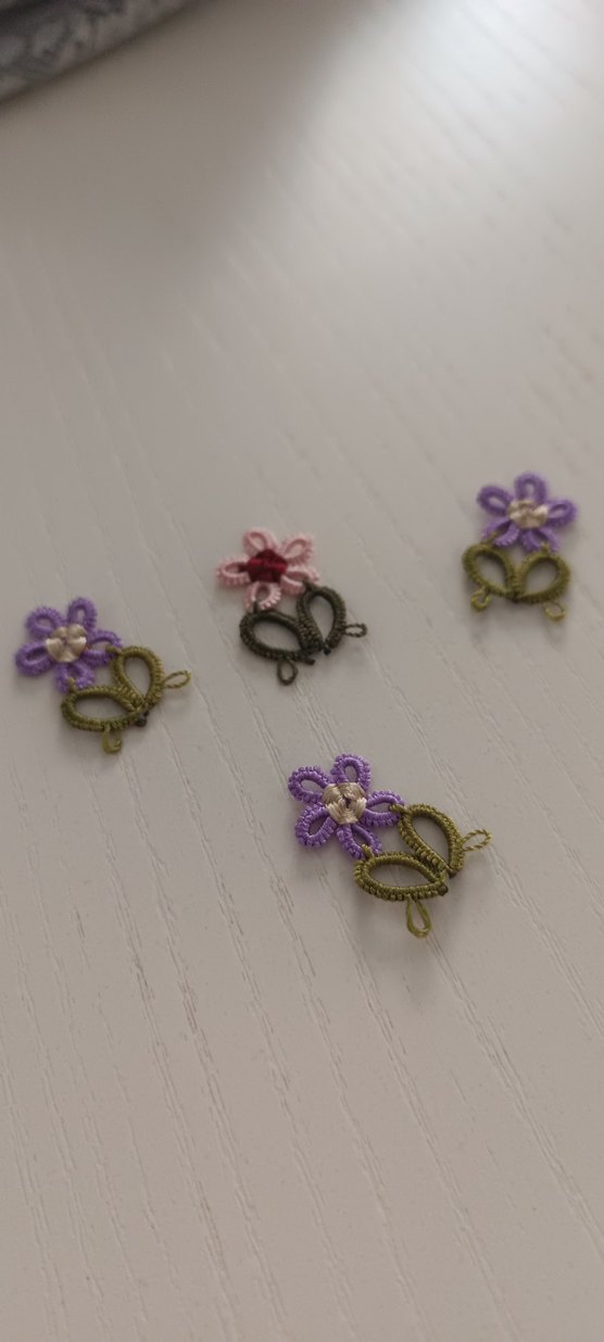 Pembe Dantel Çiçekli Örgü Saç Aksesuarı - Görsel 5