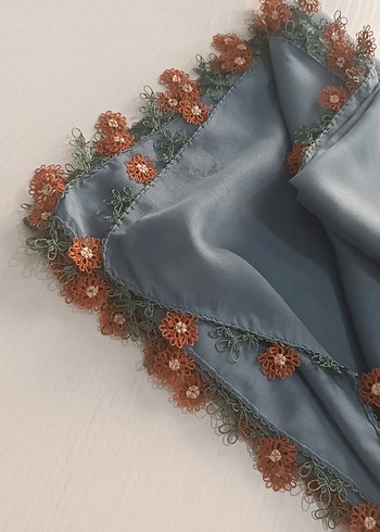 Dantel Detaylı Gri Kadın Fular - Görsel 4