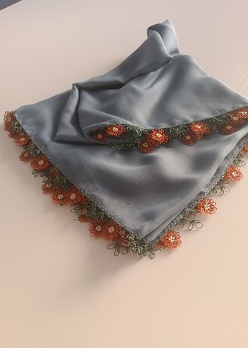 Dantel Detaylı Gri Kadın Fular - Görsel 16