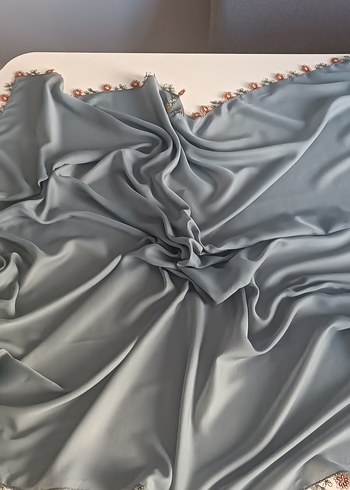 Dantel Detaylı Gri Kadın Fular - Görsel 13