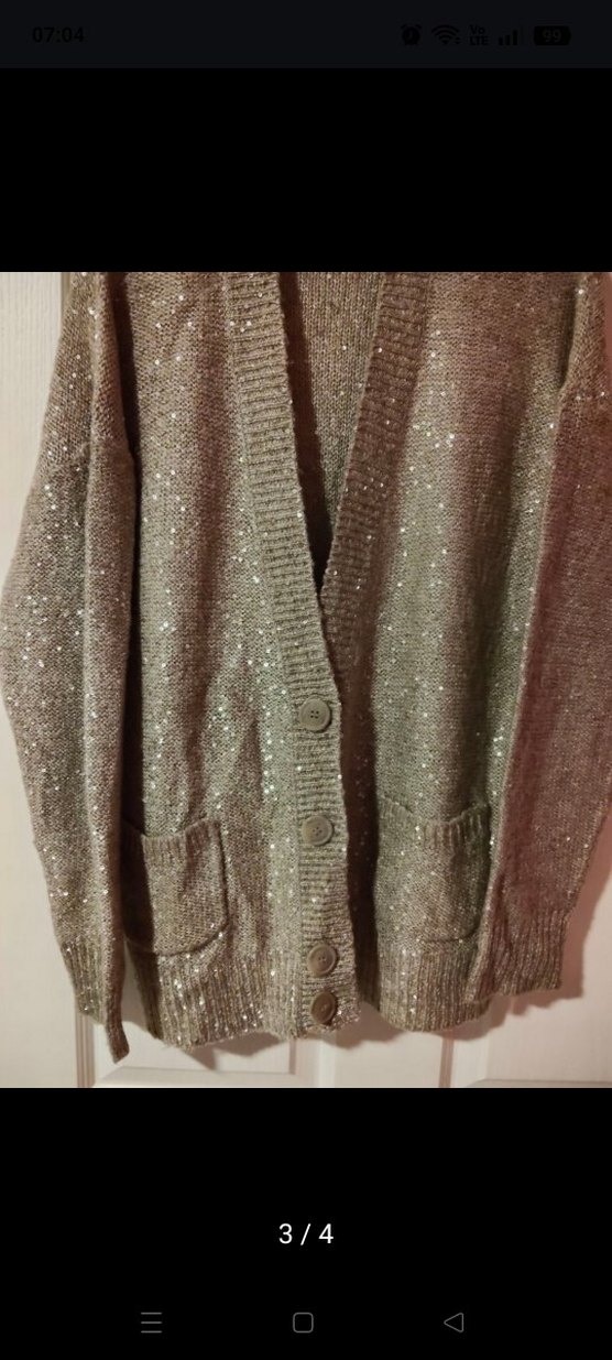 Payetli Dore Triko Hırka - Görsel 4