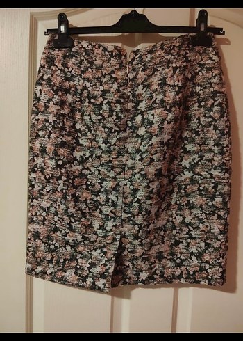 Perspektive Simli Çiçek Desenli Midi Etek - Görsel 2