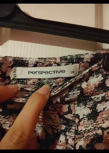 Perspektive Simli Çiçek Desenli Midi Etek - Görsel 4