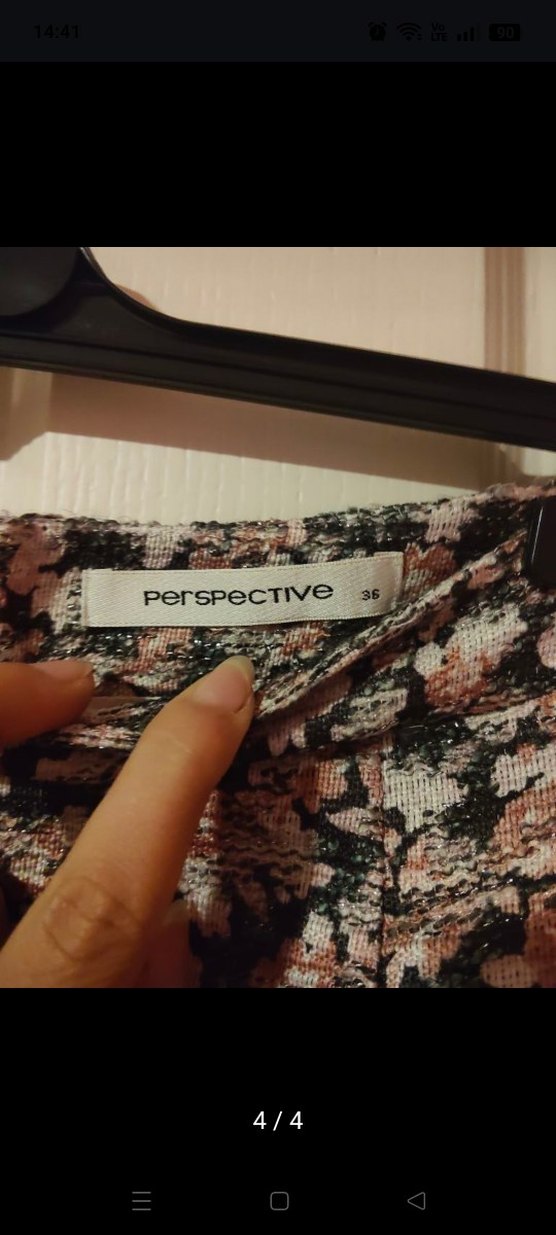 Perspektive Simli Çiçek Desenli Midi Etek - Görsel 4