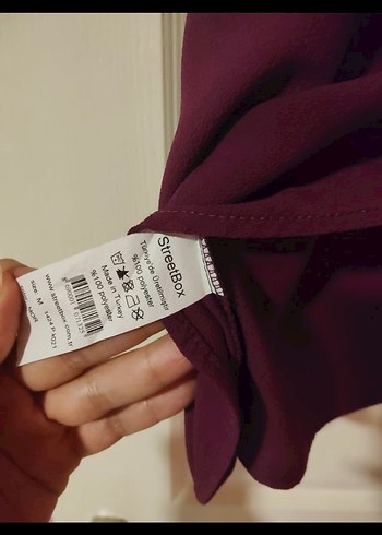 Mor askılı Kadın Bluz - Görsel 3