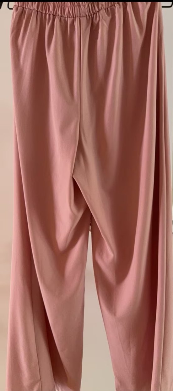 Pembe Bol Kesim Çiçek Desenli Kadın Pantolon - Görsel 5