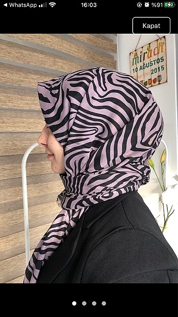 Beden turuncu Renk desenli pamuk şal iki adet