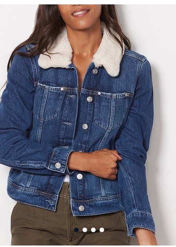 Paige Kurk Detayli Mavi Kadin Denim Ceket