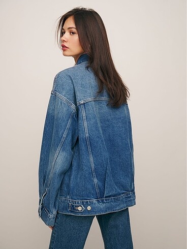 m Beden Oversize klasik model denim ceket