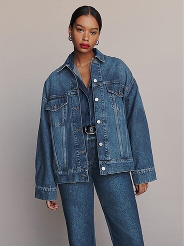 Oversize klasik model denim ceket