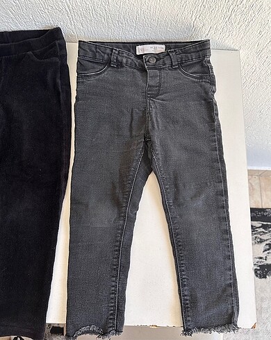 4 Yaş Beden siyah Renk 3?Lü Kız Çocuk Pantolon/Tayt-Zara/Lcw