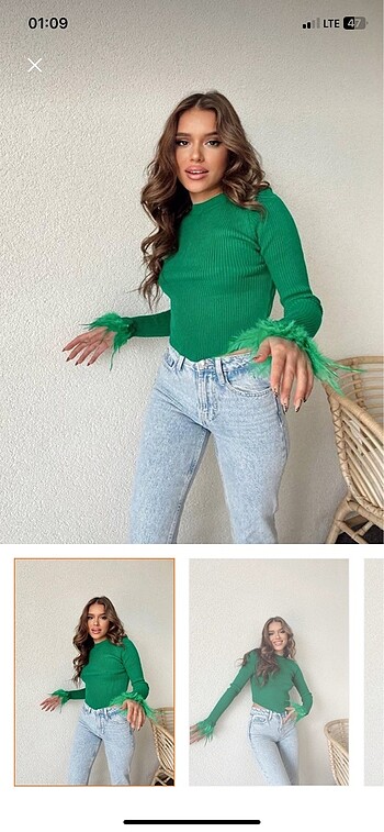 Tüy Detaylı örme bluz