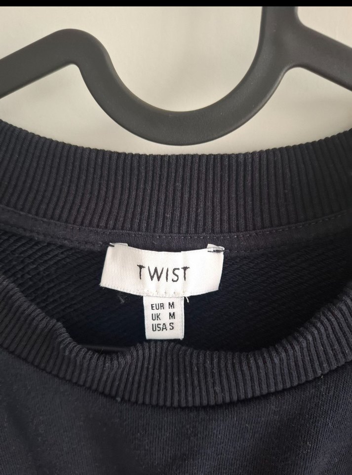 Nakışlı Siyah Kadın Sweatshirt lacivert - Görsel 2