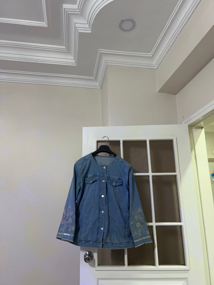 Nakış Detaylı Kadın Kot Ceket marka temsilidir - Görsel 3