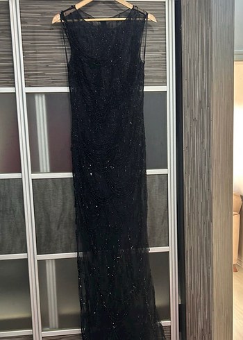 muhteşem Siyah Uzun Kadın Abiye Elbise hiç giyilmedi - Görsel 5